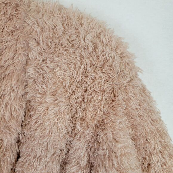 Natori Womens Furry Belted Short Bath Robe Size Large Pink Loungewear Comfort - Picture 4 of 6